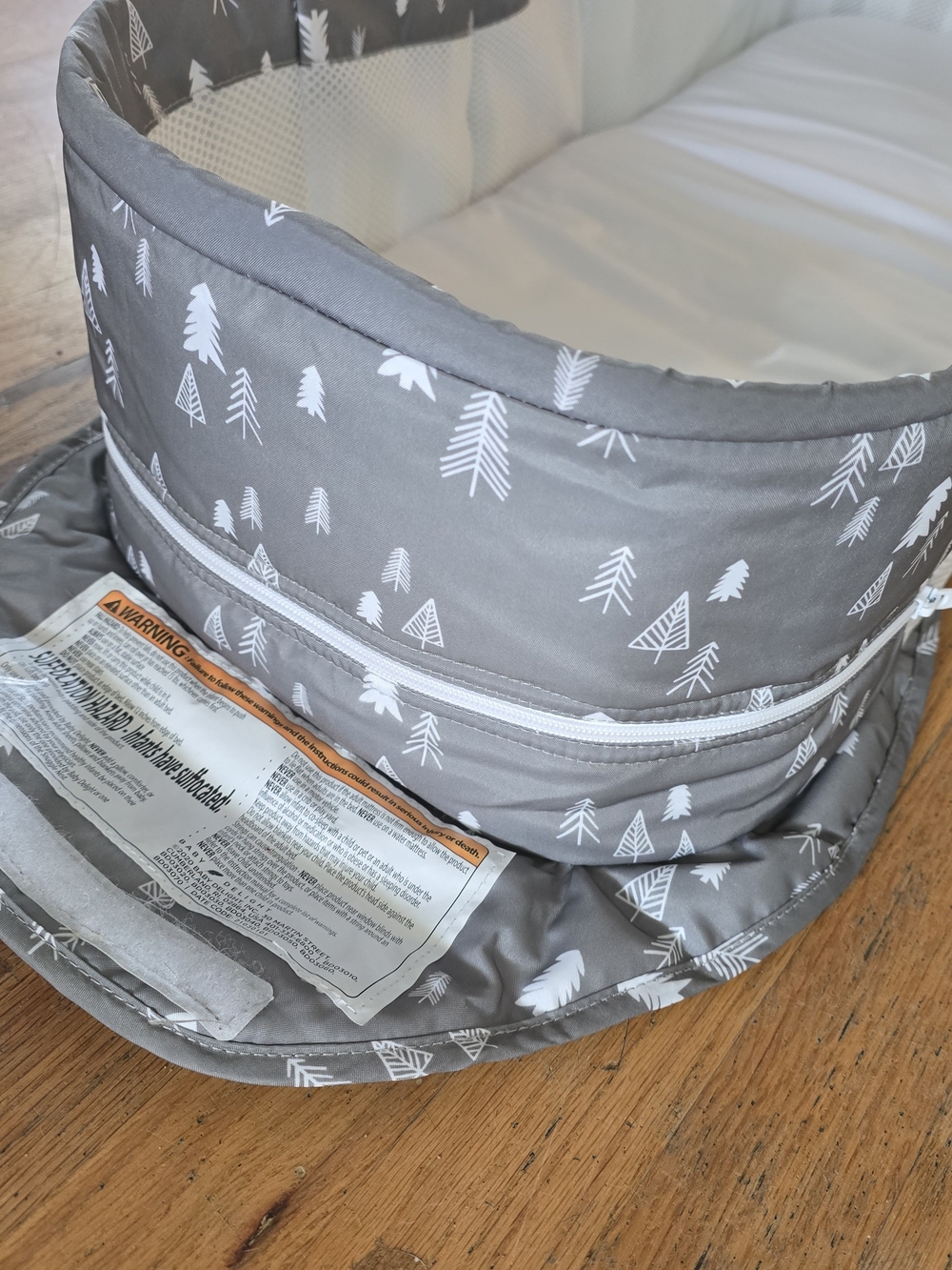 Baby Delight Portable Co-Sleeper / Infant Lounger – Gray Tree Print